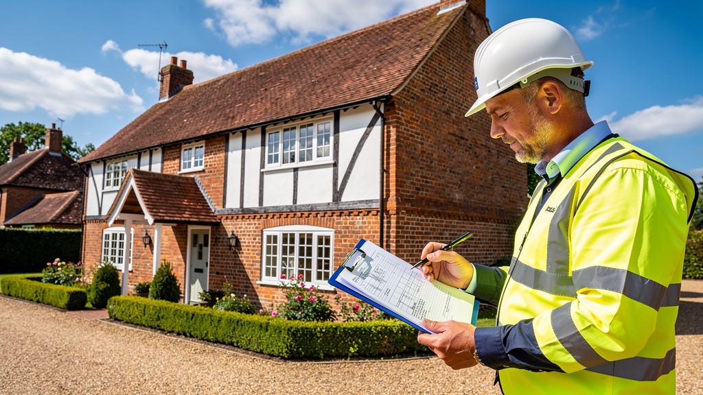Chartered building surveyor from Crowborough Surveyors conducting a professional property inspection in East Sussex